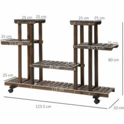 Outsunny Movable 4-Tier Garden Holder Display Shelf Outdoor Flower Display Stand -Outsunny store 28365184 2