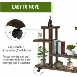 Outsunny Movable 4-Tier Garden Holder Display Shelf Outdoor Flower Display Stand -Outsunny store 28365184 5