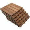 Outsunny 27pc Floor Tiles Interlocking Solid Wood DIY Deck Tiles Indoor Outdoor -Outsunny store 28381584 1