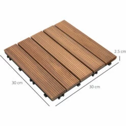 Outsunny 27pc Floor Tiles Interlocking Solid Wood DIY Deck Tiles Indoor Outdoor -Outsunny store 28381584 2