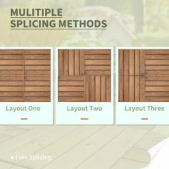 Outsunny 27pc Floor Tiles Interlocking Solid Wood DIY Deck Tiles Indoor Outdoor -Outsunny store 28381584 5