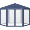 Outsunny Garden Hexagonal Gazebo Patio Outdoor Canopy Patio Party Tent Blue 2 Outsunny Garden Hexagonal Gazebo Patio Outdoor Canopy Patio Party Tent Blue -Outsunny store 28381606 1