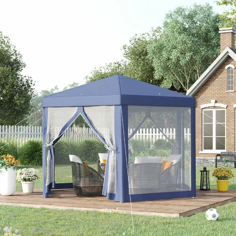 Outsunny Garden Hexagonal Gazebo Patio Outdoor Canopy Patio Party Tent Blue Outsunny Garden Hexagonal Gazebo Patio Outdoor Canopy Patio Party Tent Blue -Outsunny store 28381606 3