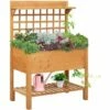 Outsunny Wooden Planter Raised Elevated Garden Bed W/ 2 Shelves, 105x40x135cm -Outsunny store 28403393 1