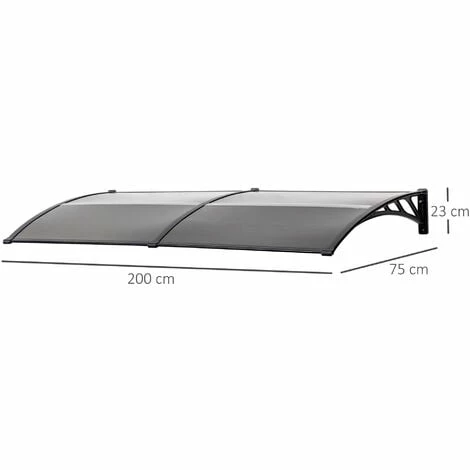 Outsunny Door Canopy Awning Outdoor Window Rain Shelter For Door 200 X 80cm 4 Outsunny Door Canopy Awning Outdoor Window Rain Shelter For Door 200 X 80cm - Image 2