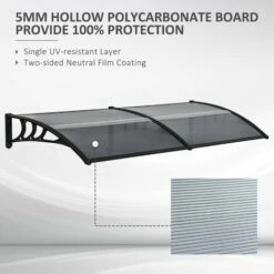 Outsunny Door Canopy Awning Outdoor Window Rain Shelter For Door 200 X 80cm 10 Outsunny Door Canopy Awning Outdoor Window Rain Shelter For Door 200 X 80cm -Outsunny store 28403426 4