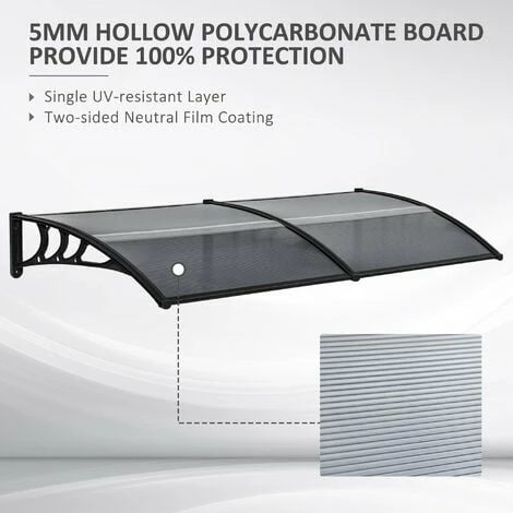 Outsunny Door Canopy Awning Outdoor Window Rain Shelter For Door 200 X 80cm 6 Outsunny Door Canopy Awning Outdoor Window Rain Shelter For Door 200 X 80cm - Image 4