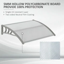Outsunny Door Canopy Awning Outdoor Window Rain Shelter For Door 100 X 75cm -Outsunny store 28403440 4