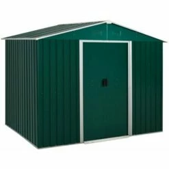 Outsunny 8 X 6ft Garden Storage Shed With Double Sliding Door Outdoor Green