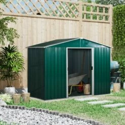 Outsunny 8 X 6ft Garden Storage Shed With Double Sliding Door Outdoor Green 9 Outsunny 8 X 6ft Garden Storage Shed With Double Sliding Door Outdoor Green -Outsunny store 28424764 3