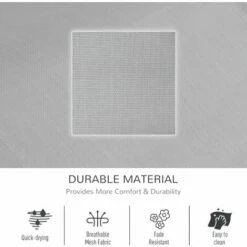 Outsunny Breathable Mesh Rocking Chair Outdoor Recliner W/ Headrest Grey -Outsunny store 28424766 5