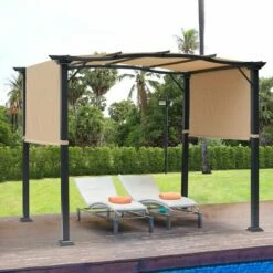 Outsunny Outdoor Retractable Gazebo Overhead Backyard Shade Sun Shelter Steel 4 Outsunny Outdoor Retractable Gazebo Overhead Backyard Shade Sun Shelter Steel -Outsunny store 28424771 3