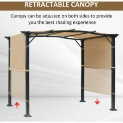 Outsunny Outdoor Retractable Gazebo Overhead Backyard Shade Sun Shelter Steel 5 Outsunny Outdoor Retractable Gazebo Overhead Backyard Shade Sun Shelter Steel -Outsunny store 28424771 4