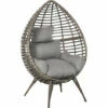 Outsunny Outdoor Indoor Wicker Teardrop Chair With Cushion Rattan Lounger -Outsunny store 28424772 1