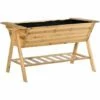 Outsunny Free Standing Wooden Planter Garden Raised Bed W/ Shelf, 148.5x79x82cm -Outsunny store 28447604 1