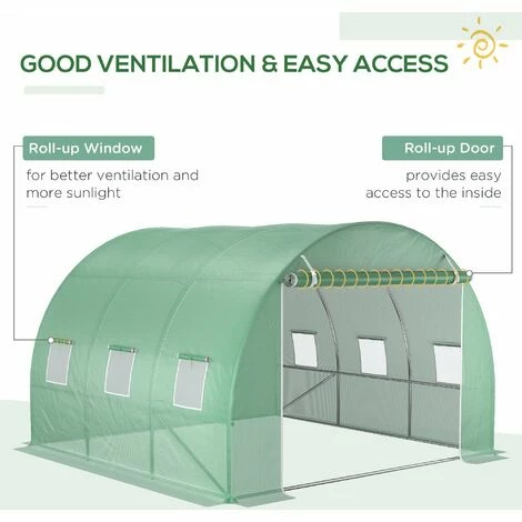 Outsunny 3 X 3 X 2m Greenhouse Replacement Cover ONLY For Tunnel Greenhouse 6 Outsunny 3 X 3 X 2m Greenhouse Replacement Cover ONLY For Tunnel Greenhouse - Image 4