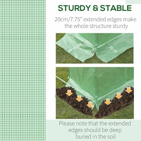Outsunny 3 X 3 X 2m Greenhouse Replacement Cover ONLY For Tunnel Greenhouse 7 Outsunny 3 X 3 X 2m Greenhouse Replacement Cover ONLY For Tunnel Greenhouse - Image 5