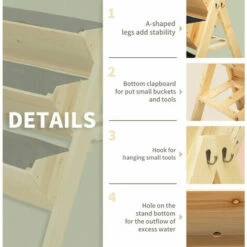 Outsunny 3 Tier Wooden Garden Raised Bed Plant Bed With Clapboard And Hooks -Outsunny store 28558579 5