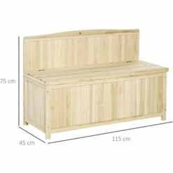Outsunny Wood Storage Bench For Patio Furniture, Outdoor Garden Seating Tools -Outsunny store 28678254 2