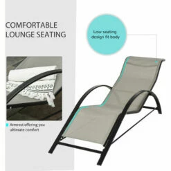 Outsunny 3 Pieces Lounge Chair Set Garden Sunbathing Chair W/ Table Grey 10 Outsunny 3 Pieces Lounge Chair Set Garden Sunbathing Chair W/ Table Grey -Outsunny store 28678263 4