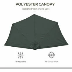 Outsunny 3 (m) Metal Frame Garden Furniture Parasol Half Round Umbrella 5 Outsunny 3 (m) Metal Frame Garden Furniture Parasol Half Round Umbrella -Outsunny store 28678274 4