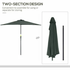 Outsunny 3 (m) Metal Frame Garden Furniture Parasol Half Round Umbrella 6 Outsunny 3 (m) Metal Frame Garden Furniture Parasol Half Round Umbrella -Outsunny store 28678274 5