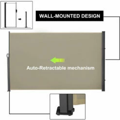 Outsunny Retractable Side Awning Screen Fence Patio Privacy Divider Cream 3x2M 6 Outsunny Retractable Side Awning Screen Fence Patio Privacy Divider Cream 3x2M -Outsunny store 28720280 5