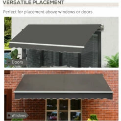 Outsunny Manual Retractable Awning Garden Shelter Canopy 3 X 2m Grey -Outsunny store 28765150 5