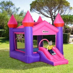 Outsunny Bouncy Castle With Slide Inflatable Trampoline W/ Blower Multi-color 4 Outsunny Bouncy Castle With Slide Inflatable Trampoline W/ Blower Multi-color -Outsunny store 28831548 3