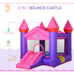 Outsunny Bouncy Castle With Slide Inflatable Trampoline W/ Blower Multi-color 5 Outsunny Bouncy Castle With Slide Inflatable Trampoline W/ Blower Multi-color -Outsunny store 28831548 4