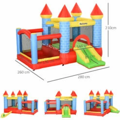 Outsunny Bouncy Castle W/ Slide Pool 4 In 1 Composition W/ Blower Multi-color 3 Outsunny Bouncy Castle W/ Slide Pool 4 In 1 Composition W/ Blower Multi-color -Outsunny store 28831553 2