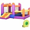 Outsunny Bouncy Castle With Slide Pool House Inflatable W/ Blower Multi-color -Outsunny store 28831559 1