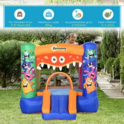 Outsunny Bouncy Castle With Slide Basket Trampoline Monster Design 2.5x1.8x1.75m -Outsunny store 28831566 5