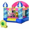 Outsunny Kids Bouncy Castle House Trampoline Basket W/ Blower For Age 3-10 Blue 2 Outsunny Kids Bouncy Castle House Trampoline Basket W/ Blower For Age 3-10 Blue -Outsunny store 28831577 1