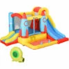 Outsunny Bouncy Castle With Slide Pool Rocket Trampoline W/ Carrybag Blower -Outsunny store 28831584 1