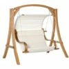 Outsunny Wooden Porch A-Frame Swing Chair W/ Canopy And Cushion For Patio Garden -Outsunny store 28831615 1