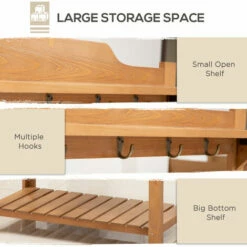 Outsunny Wooden Garden Potting Table Galvanized Workstation Sink Shelves Hooks -Outsunny store 28958747 4