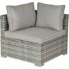 Outsunny Rattan Corner Sofa Garden Rattan Furniture Single Sofa Chair Light Grey -Outsunny store 28999228 1