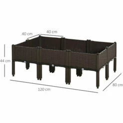 Alternative view of Outsunny 6-piece Lightweight Vegetable Herb Raised Flower Bed W/ Drainage Holes
