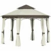 Outsunny 3.4m Steel Gazebo Pavillion For Outdoor W/ Curtains And 2 Tier Roof -Outsunny store 29171025 1