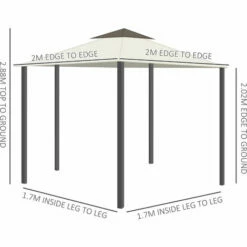 Outsunny 3.4m Steel Gazebo Pavillion For Outdoor W/ Curtains And 2 Tier Roof 3 Outsunny 3.4m Steel Gazebo Pavillion For Outdoor W/ Curtains And 2 Tier Roof -Outsunny store 29171025 2