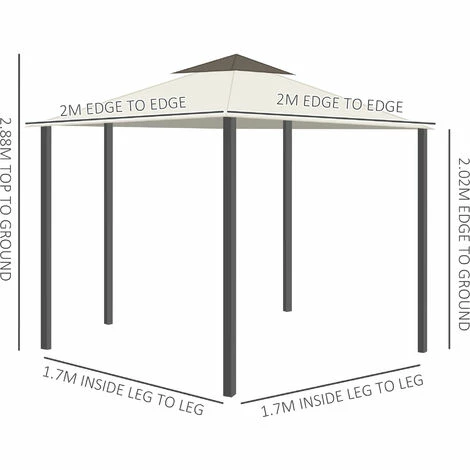 Outsunny 3.4m Steel Gazebo Pavillion for Outdoor w/ Curtains and 2 Tier Roof Outsunny 3.4m Steel Gazebo Pavillion For Outdoor W/ Curtains And 2 Tier Roof -Outsunny store 29171025 2