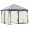 Outsunny 3.7 X 3(m) Outdoor Steel Frame Gazebo With 2-Tier Roof Sidewalls Garden 1 Outsunny 3.7 X 3(m) Outdoor Steel Frame Gazebo With 2-Tier Roof Sidewalls Garden -Outsunny store 29171044 1