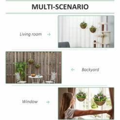 Outsunny 2 PCs Artificial Lisianthus Flower Hanging Planter Basket Home Garden -Outsunny store 29297683 5