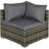 Outsunny Rattan Corner Sofa Garden Rattan Furniture Single Sofa Chair Dark Grey -Outsunny store 29297718 1