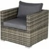 Outsunny Single Wicker Furniture Sofa Chair W/ Padded Cushion For Garden Balcony -Outsunny store 29297724 1