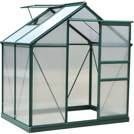 Outsunny 6x4ft Walk-In Polycarbonate Greenhouse Plant Grow Galvanized Aluminium Outsunny 6x4ft Walk-In Polycarbonate Greenhouse Plant Grow Galvanized Aluminium -Outsunny store 2933932 1