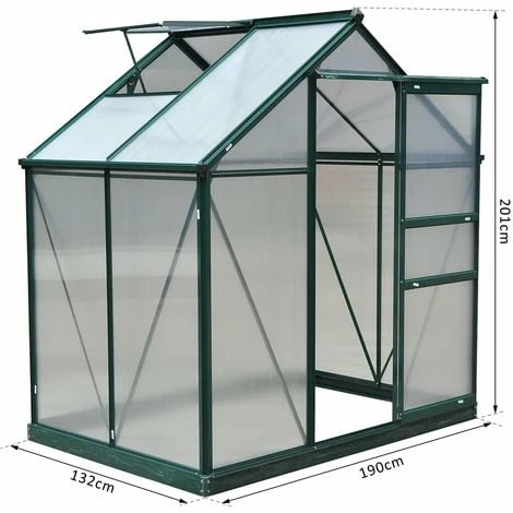 Outsunny 6x4ft Walk-In Polycarbonate Greenhouse Plant Grow Galvanized Aluminium Outsunny 6x4ft Walk-In Polycarbonate Greenhouse Plant Grow Galvanized Aluminium -Outsunny store 2933932 2