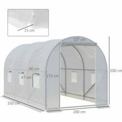 Outsunny Large Walk-in Greenhouse Poly Tunnel Galvanised Garden Plants Grow Tent 3 Outsunny Large Walk-in Greenhouse Poly Tunnel Galvanised Garden Plants Grow Tent -Outsunny store 2933935 2