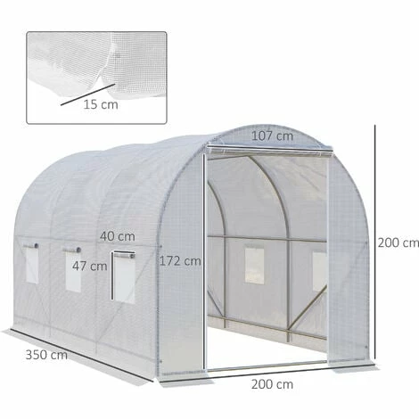 Outsunny Large Walk-in Greenhouse Poly Tunnel Galvanised Garden Plants Grow Tent Outsunny Large Walk-in Greenhouse Poly Tunnel Galvanised Garden Plants Grow Tent -Outsunny store 2933935 2
